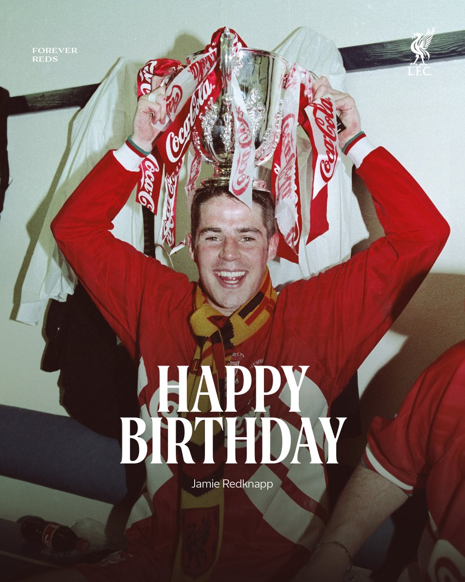 LFC's tweet photo. Have a great birthday, Jamie Redknapp! 🥳 https://t.co/GPbggO2hV7