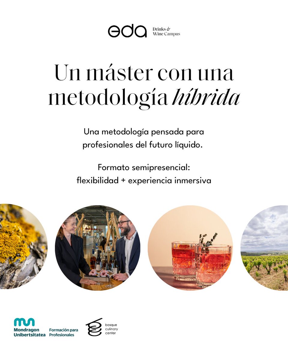 eda_campus's tweet photo. Conoce la metodología de nuestro Máster en Sumillería e Innovación en el Mundo Líquido 🍷🍹

Pensado para liderar la experiencia líquida en la alta gastronomía con un formato semipresencial que combina flexibilidad, rigor y experiencias reales.

🔗 https://t.co/Stgo4hJbET https://t.co/FDedXH5yZu