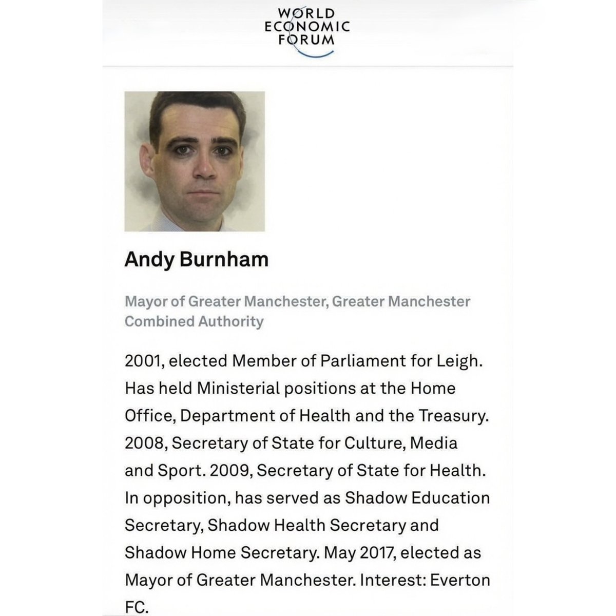 Resistance_SM's tweet photo. 🚨🇬🇧🥺💥BOOM💥Ça va devenir bien pire pour nos amis le peuple britanniques.

Le Forum économique mondial a remplacé Keir Starmer par le psychopathe Andy Burnham.

Ce qui va plonger encore davantage leur pays dans les ténèbres et le désespoir.

Info @liz_churchill10 https://t.co/62So8RlJvM