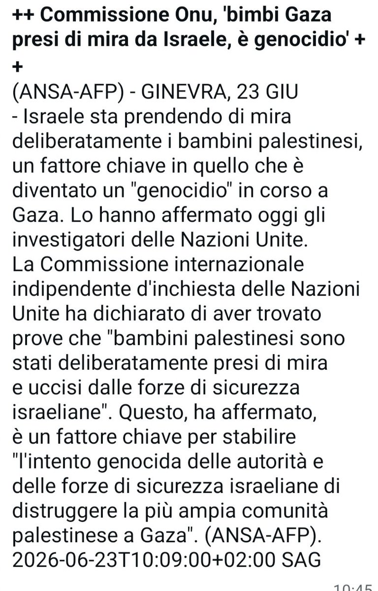 CucchiRiccardo's tweet photo. L' Onu: "bimbi di #Gaza presi di mira da Israele". Deliberatamente.
Ormai possono negare la verità solo #Israele, quelli che lo appoggiano e gli stolti.
#genocidio https://t.co/hJ8sjBceRE