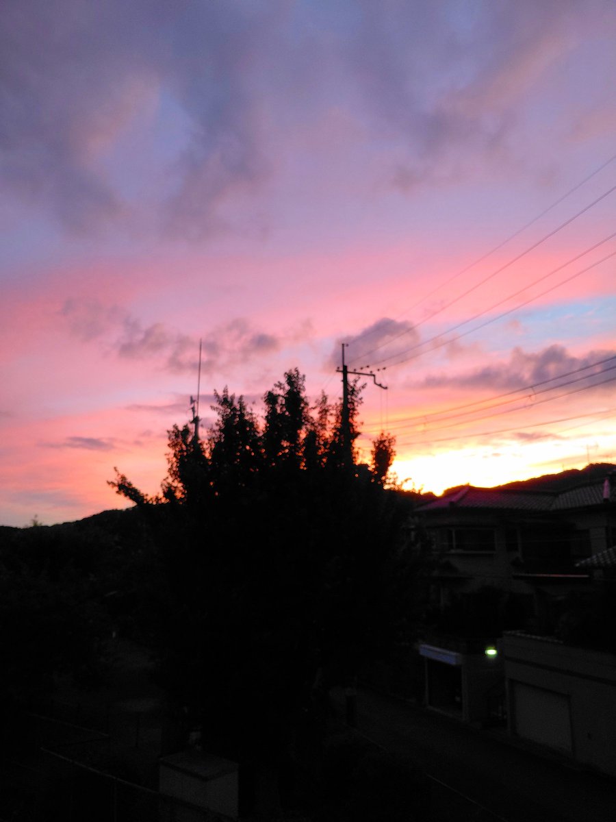 sakurahappy5181's tweet photo. ブラインド下ろそうと思たらこんな夕焼け🩷💙💜🧡

#イマソラ
#いまそら https://t.co/k4SoBII0x7