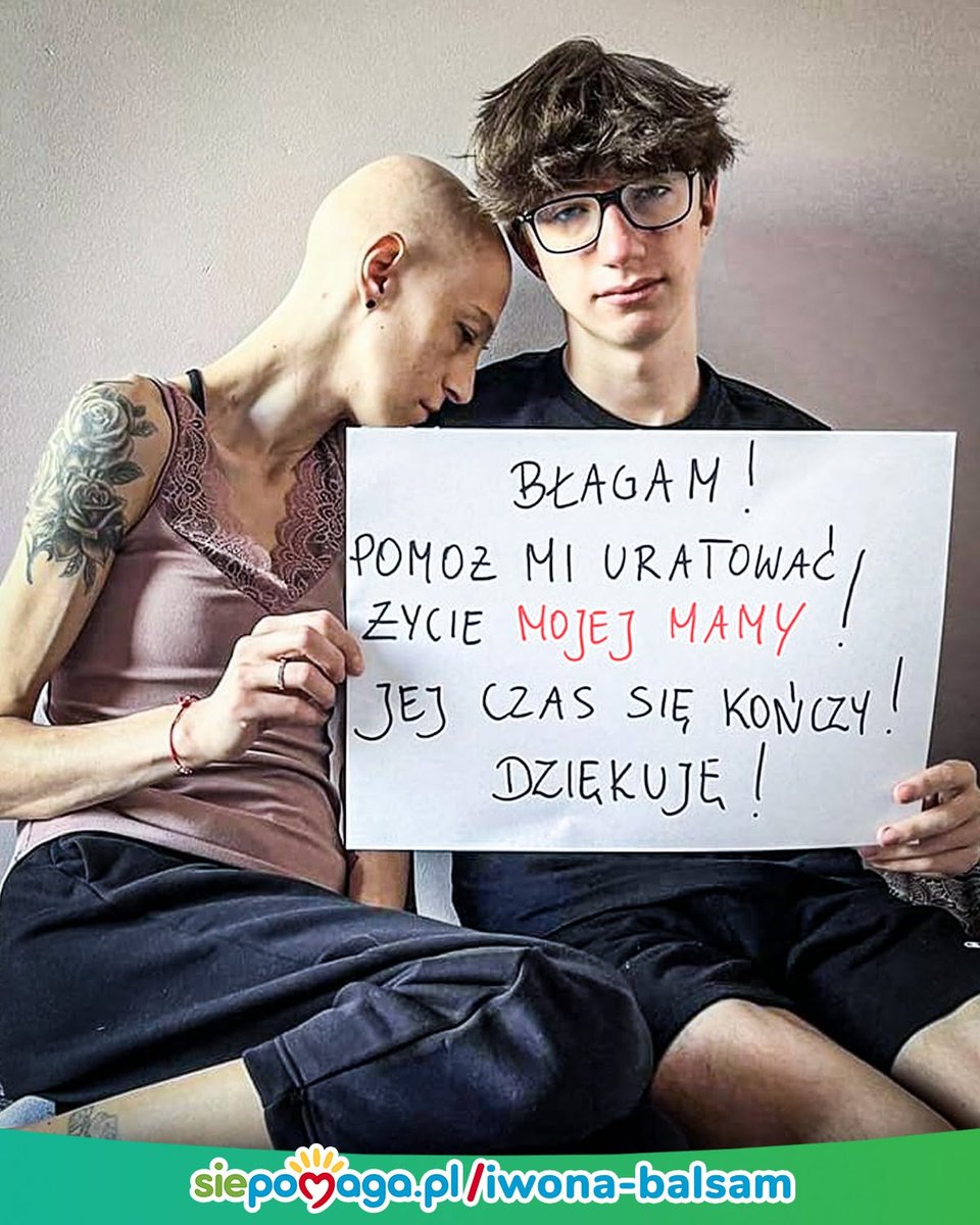 siepomaga's tweet photo. "MAMO – błagam❗️Bądź silna... Potrzebuję Cię! Nie możesz umrzeć..."

Tak bardzo chcę, żeby moja mama była zdrowa. Tak bardzo chcę, by wróciła do domu... Nie mogę jej stracić. Nie wyobrażam sobie bez niej życia! Nie mam już taty – czy nowotwór zabierze mi też mamę?