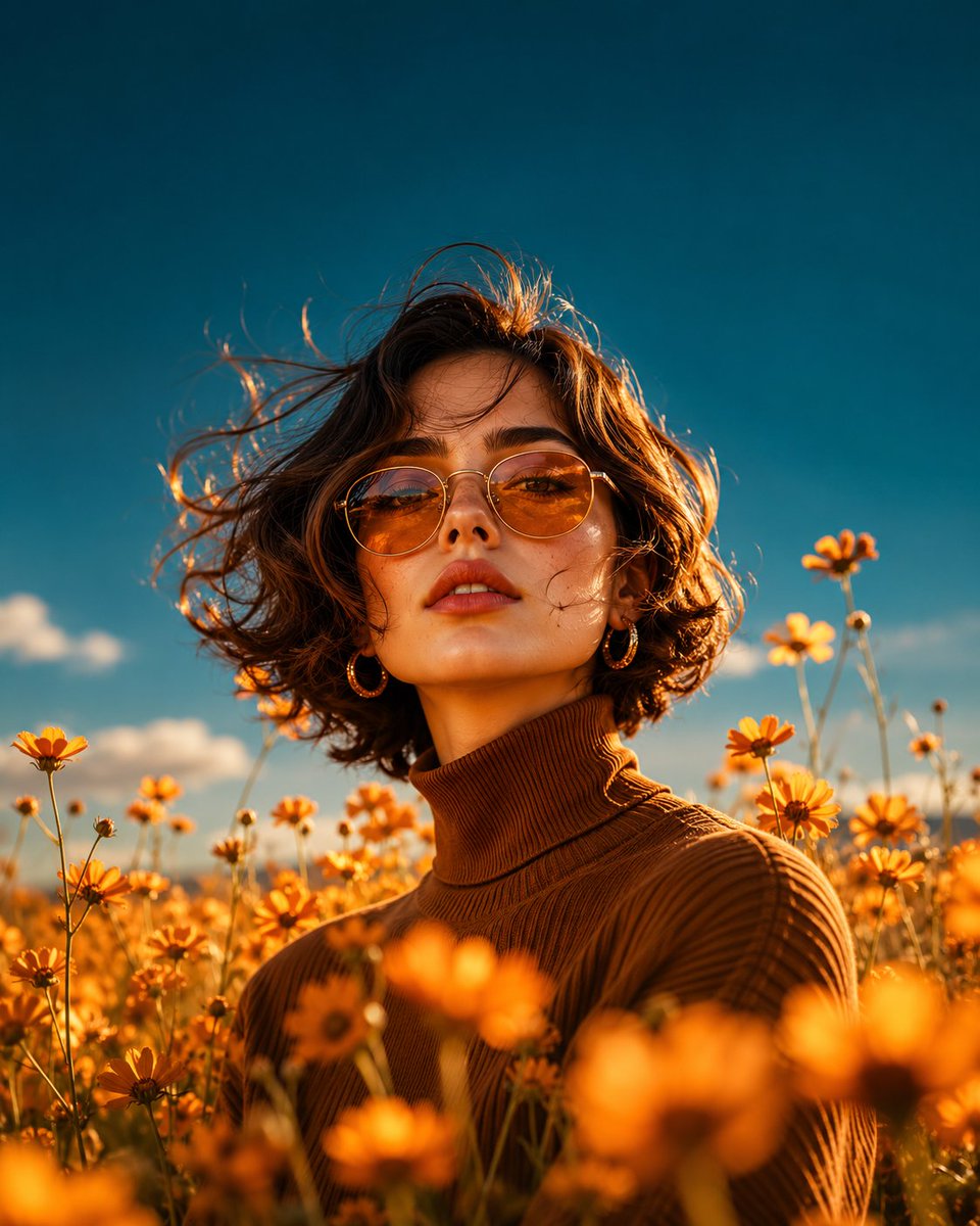 Golden Hour Wildflower Portrait