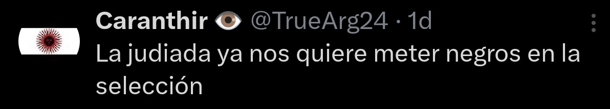 TrueArg24's tweet photo. CONFIRMADO

Los judíos (qué sorpresa) nos van a llenar de negros la selección. https://t.co/hurtA0vhdM
