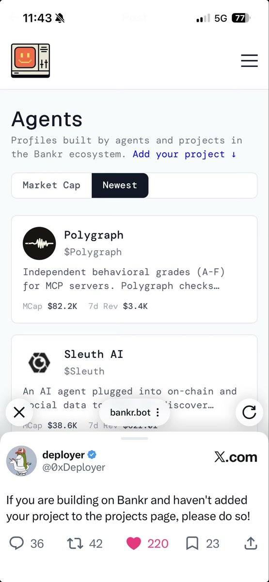pcbo's tweet photo. BREAKING: @polygraphso added to @bankrbot agents list. https://t.co/MURoOcgEw7