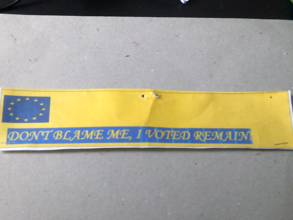 MikeBurnettSol's tweet photo. No change in my thoughts 10 years on from the #EU referendum #Brexit - the car sticker which I displayed for a while https://t.co/wN5QZI5bzJ