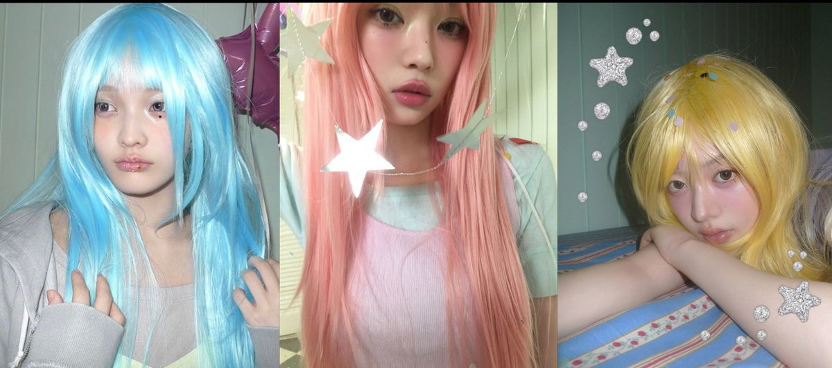 wnhhee's tweet photo. i need to permanently glue these wigs onto their heads 😭😭😭😭😭😭 https://t.co/mOjZduW7Co