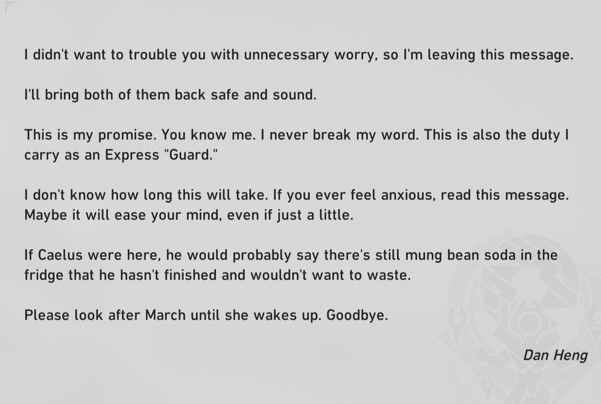 danhengposting's tweet photo. Reading Amphoreus arc Dan Heng's letter to Pompom again... I'm so sad 😞

He didn't want the conductor to worry too........ https://t.co/Jvl9MjJfJW