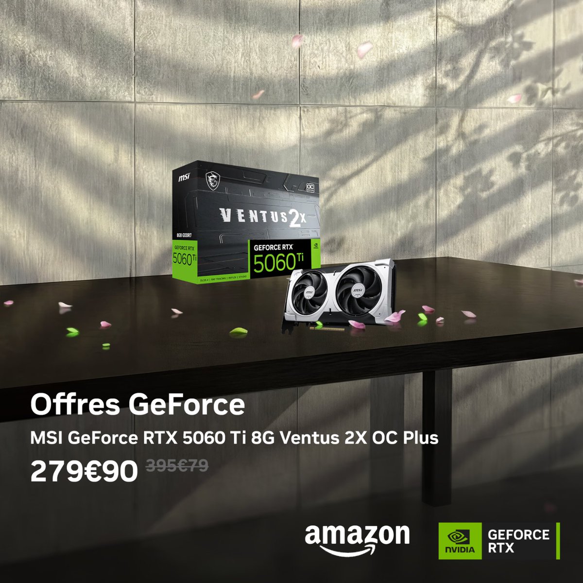 NVIDIAGeForceFR's tweet photo. C'est Prime Day !

Découvre ces super offres disponibles dès maintenant et jusqu’à vendredi sur Amazon : 

🟢 MSI GeForce RTX 5060 Ti 8G Ventus 2X OC Plus ▶️ https://t.co/bQ3vuLDxUN
🟢 Alienware 16 Aurora en RTX 5060 ▶️ https://t.co/1IYmI78U5b
🟢 MSI GeForce RTX 5060 Ti 8G GAMING TRIO OC ▶️ https://t.co/crW0HtaYKj
🟢 Acer Nitro V 15 en RTX 5060 ▶️ https://t.co/eoNM2FEMMb