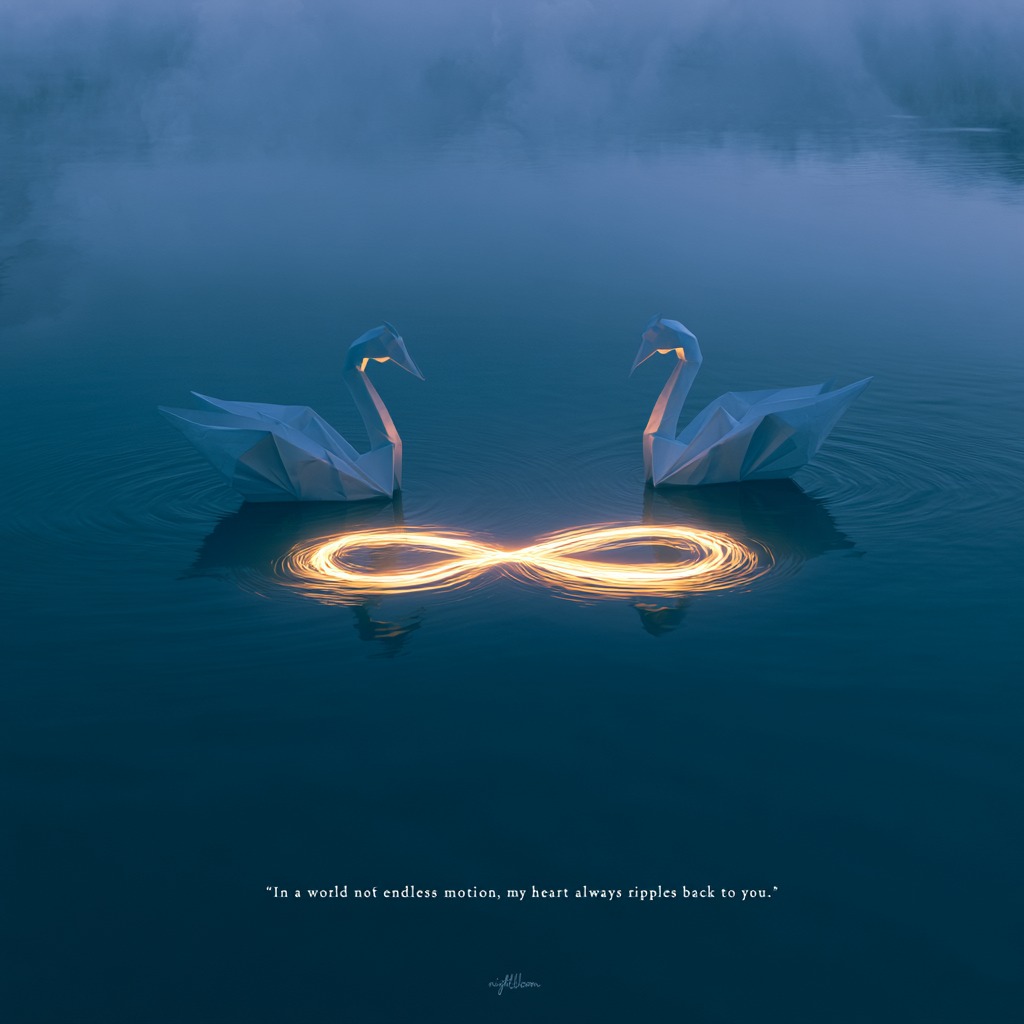 Nightbloomc's tweet photo. "In a world not endless motion, my heart always ripples back to you." https://t.co/CcFyadXNDW