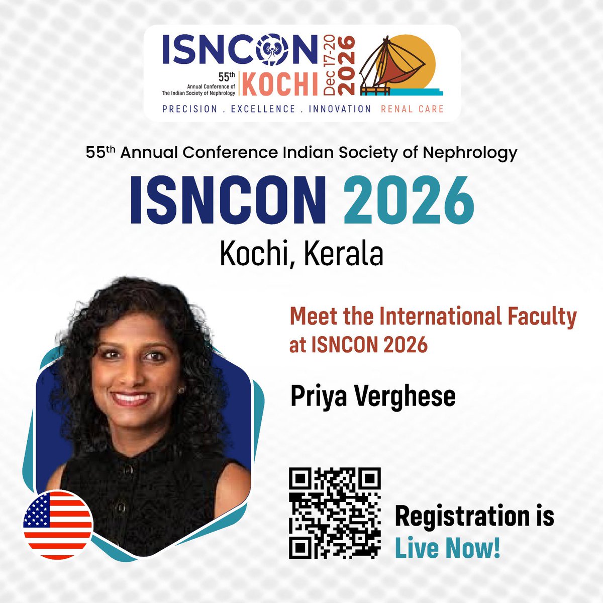 isn_india's tweet photo. Genetics, glomerular disease, &amp; pediatric nephro are rapidly converging. 

Join Dr. Priya Verghese @priyagoose at #ISNCON26 🌴Kochi to explore how these advances change the future of kidney care for children and young adults. 👧🧬

@drshyambansal @DrAkshayaJ @arvindcanchi https://t.co/cLbudYq4Ha