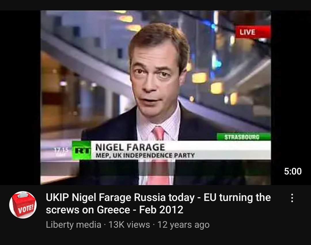 nickreeves9876's tweet photo. If Russia hadn't promoted Farage Brexit would not have happened. 

You don't get coverage like this on Russian TV without Kremlin approval. The Kremlin knew Farage would be a useful tool, and I am sure he has exceeded Russia's expectations.

Brexit was the direct result of Russian interference in our politics.