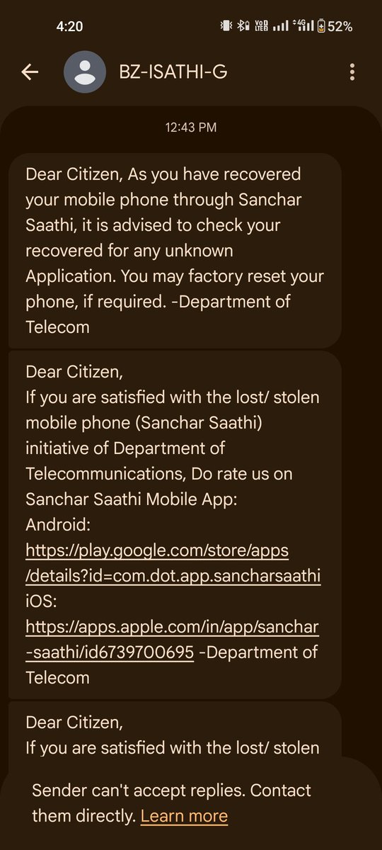 saiShetye1's tweet photo. @MumbaiPolice @RPF_INDIA i have received this message from sanchar sathi but after a visit to andheri railway police they said that such messages are normal did the police recover my phone or not? I have filed an FIR on 20 may 2026 https://t.co/08UjmpVa6H
