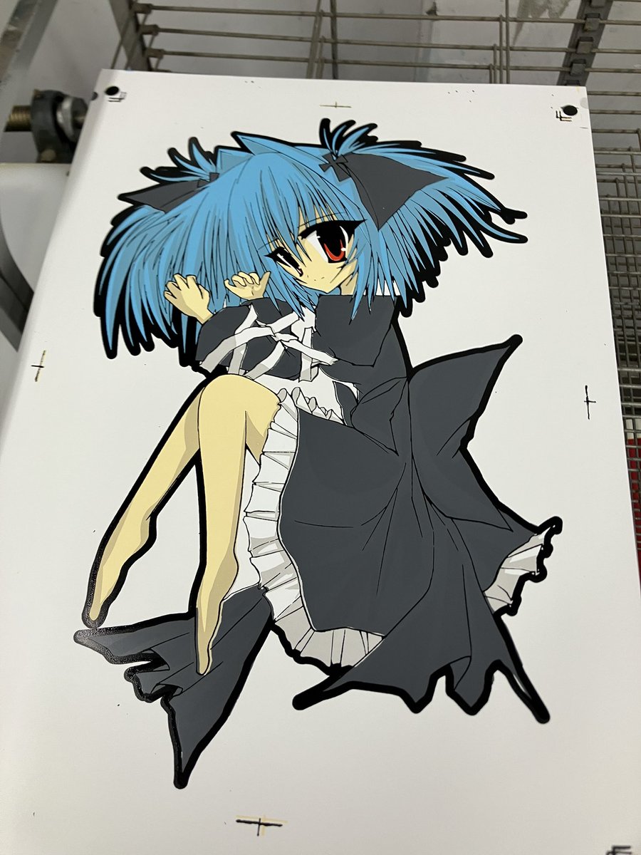 今日の進捗 シルクスクリーンで萌を刷った…
