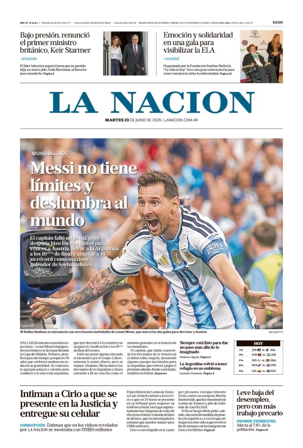 Adn24Digital's tweet photo. #TapasDeLosDiarios  23/6/26- ADN te acerca las principales portadas de los matutinos de #SantaCruz la región y #Argentina https://t.co/2LpUUu19cI