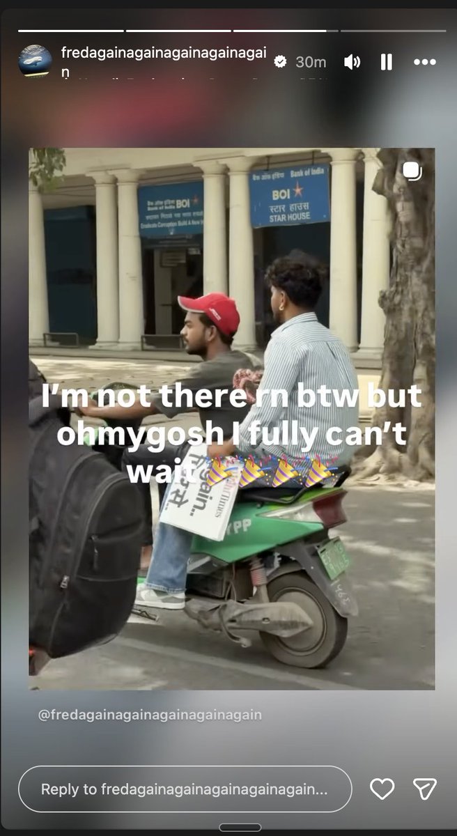 BufferLab6's tweet photo. The collective internet losing its mind thinking Fred again.. was riding an EV scooter in local traffic today is peak comedy. He’s not here yet, his marketing team is just playing chess. https://t.co/g5XxeF3gFp