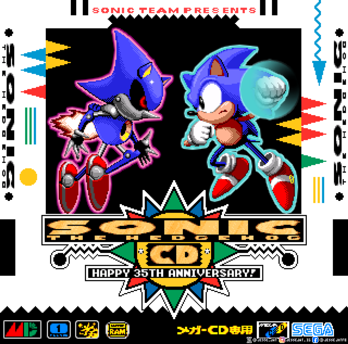 Sonic the Hedgehog 1, 2, CD, and 3 & Knuckles, all together in