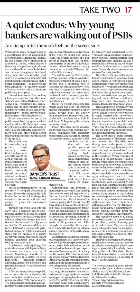 MDahariya1's tweet photo. @TamalBandyo personal courtier of Aditya Puri ( he wrote two books on him ) he does not mention any pvt sector Banks for their toxicity n attrition n only focusing on poor PSB’s. Reason : Avoiding any future conflict with these powerful Pvt Banks who might engage him for eulogies https://t.co/tKgJ9LaftM