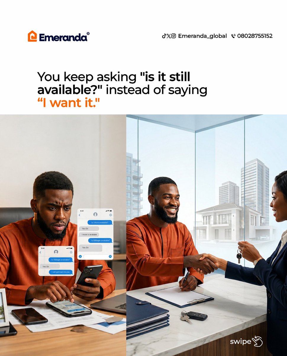 Emeranda_Global's tweet photo. These are the 5 signs that you are overthinking your Land Purchase. 

#emeranda #emerandaglobal #landinvestment #realestateinnigeria https://t.co/UZtqvsivX2