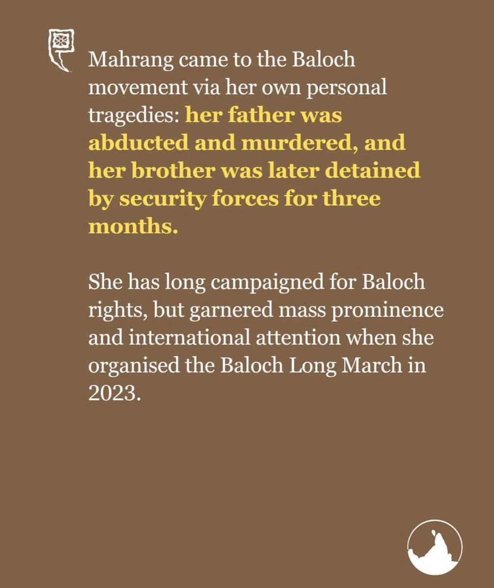 JamaimaAfridi's tweet photo. Last year, I wrote about the crackdown on Baloch women. Today, Dr. Mahrang Baloch has reportedly been sentenced to life imprisonment.
Mahrang became a leading voice against enforced disappearances and other human rights abuses in Balochistan.
Read my story https://t.co/H1QSUbBPF9 https://t.co/yRs0Tv78TY