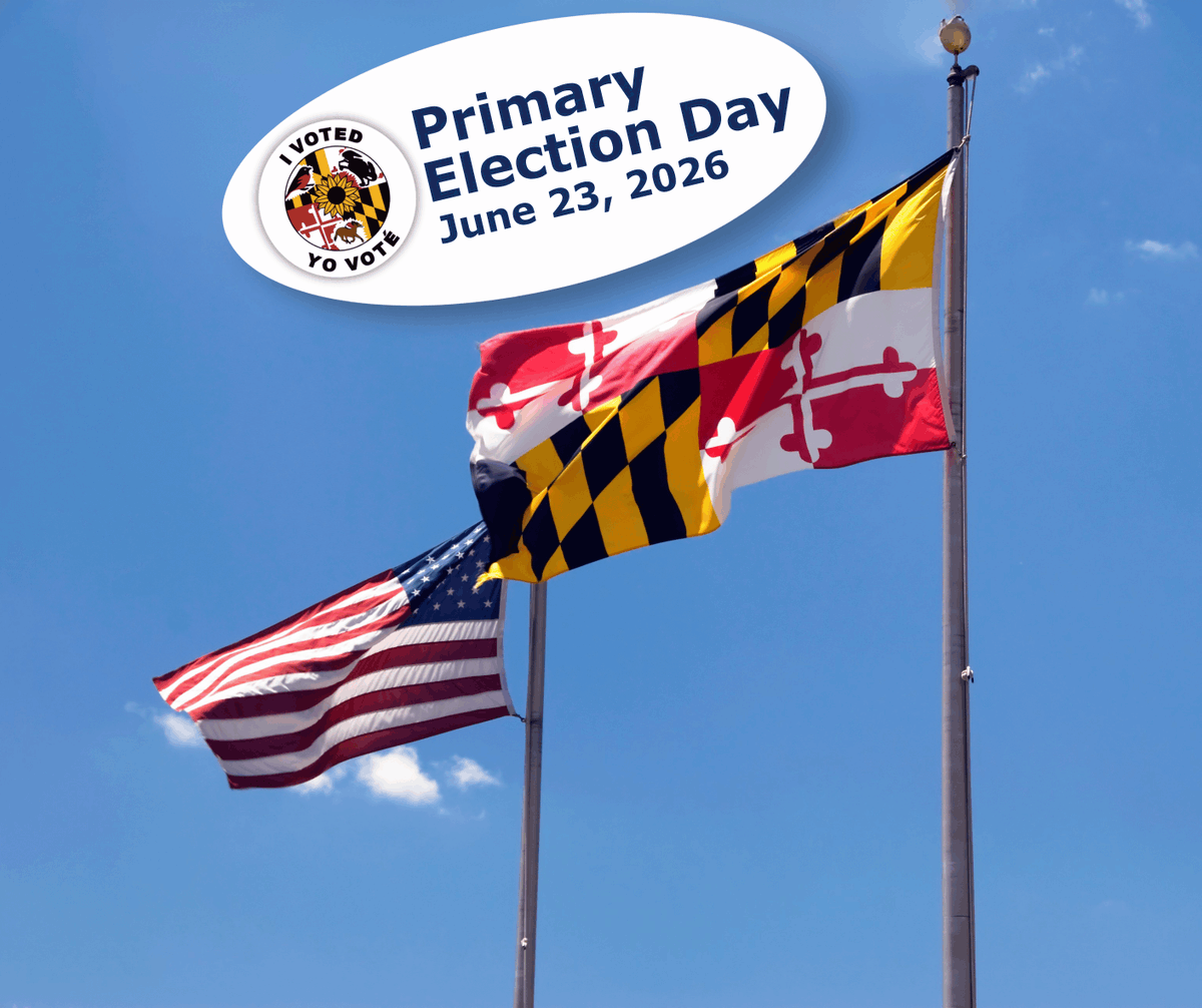 MDComptroller's tweet photo. Today's the day! If you haven’t yet voted in Maryland’s Primary Election, the polls are open from 7:00 a.m. to - 8:00 p.m today. 

Find your polling place here: https://t.co/4jswwkhIKy https://t.co/qgzbPCorRu