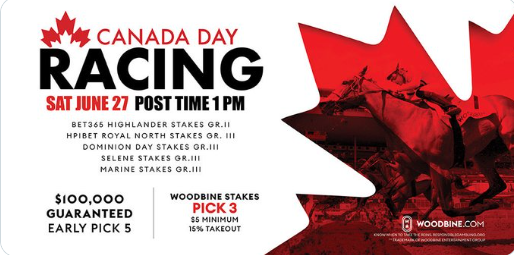 HPIbet's tweet photo. Woodbine Canada Day Racing | 🚨

@Woodbinetb this Saturday has a loaded stakes card! 

✅| 5 Graded Stakes
✅| $100k Guaranteed Early Pick 5
✅| Stakes P3 -  $5 Minimum - 15% Takeout
✅| HPIbet Ball Cap Giveaway 

Watch and wager at https://t.co/sVZBWSqgZa https://t.co/TP9PNYvGXB