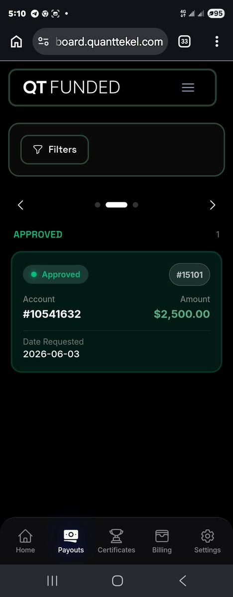 KurtleyDownes's tweet photo. Today is June 23rd. @AlexQuantTekel @QtFunded @Finn_QTFunded @Payout_cases @PropFirmMatch @PropFirmMedia Your commitment to June 22nd payout has failed. Still no email responses from you. My account : 10541632 https://t.co/Sx804oXQ6L