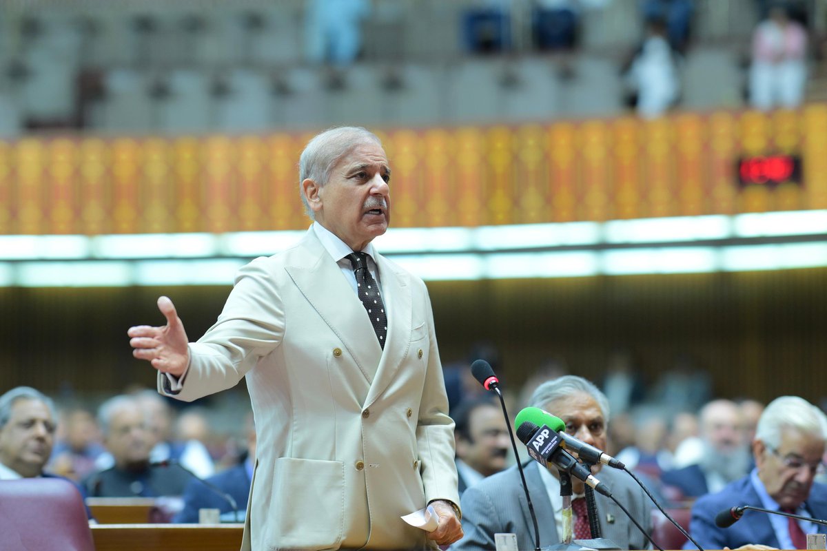 PakPMO's tweet photo. Prime Minister Muhammad Shehbaz Sharif addresses the National Assembly Session (23 June, 2026). https://t.co/X0fspwhltd