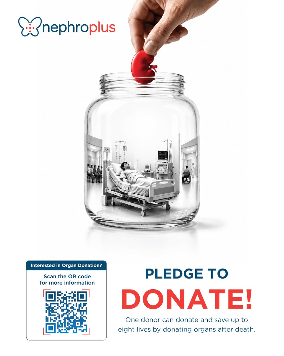 nephroplus's tweet photo. Some endings become someone else’s beginning.
One pledge can write a story you may never see, but one that changes everything.

Click on the link to pledge - https://t.co/pG9xS5o3tY

#NephroPlus #OrganDonation https://t.co/JcCgQFy5io