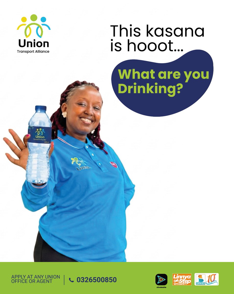 mtntvafromobile's tweet photo. Every journey deserves a refreshing companion.

Choose Union Drinking Water purified, professionally packaged, and prepared to deliver freshness and quality in every sip.

Stay hydrated. Stay refreshed. Stay moving with @UnionTransportA

#UnionLetsGo #Zuukuka #AfromobileUG https://t.co/dOK2BVzBr0