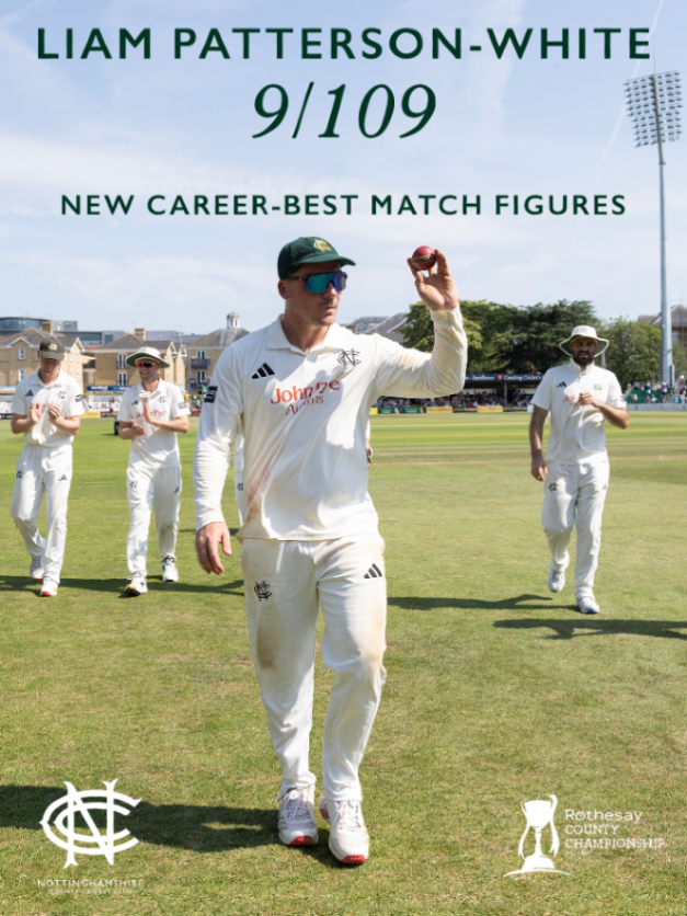 TrentBridge's tweet photo. Hitting new heights 🙌

With 32, #LPW now has the most First-Class wickets of any spinner in 2026. https://t.co/X4HDPyEpPX