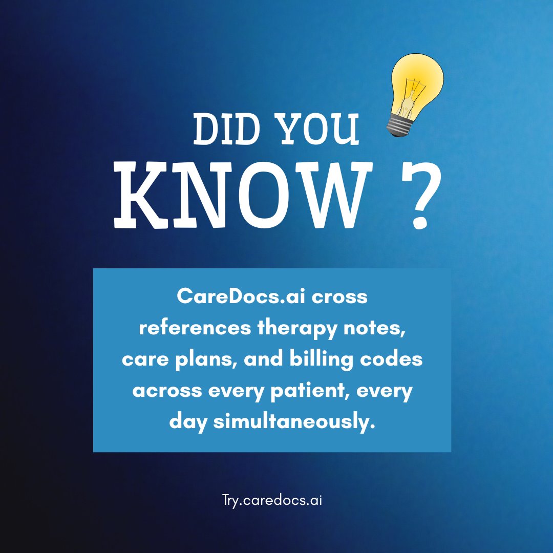 CareDocsAI's tweet photo. https://t.co/cXTOIDQtMB 

#CareDocs #SNF #Productivity #SkilledNursing #HealthcareAI #StaffRetention #Therapy #PhysicalTherapy #PT #OccupationalTherapy #OT #SpeechLanguagePathology #SLP #SkilledNursingFacility #Scheduling #Compliance #Audit #Healthcare https://t.co/13vcZJBrjm