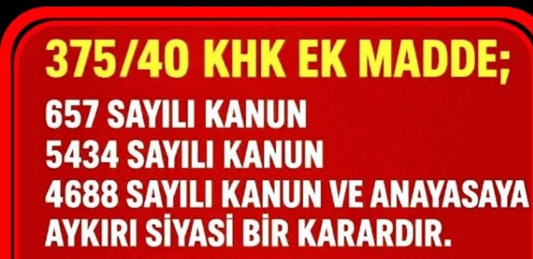 AysunKayma89276's tweet photo. 14 Tem 2023'te KHK 375/40 ile #EmekliMemur un kanuni hakkı seyyanen zam elinden alındı.Memur emeklisinin seyyanen zam hakkının engellenmesi   siyasi bir tercihti ve tercih 2,5 milyon memur emeklisi ve aileleriyle birlikte 10 milyon kişinin  aleyhine kullanıldı.Memur emeklisi de gelecek ilk seçimde  aileleriyle birlikte 10 milyon oyunu  yasal seyyanen zam hakkını elinden alanların aleyhine kullanacaktır."Keser döner sap döner gün gelir hesap döner"
@AYMBASKANLIGI 
@RTErdogan
@tcbestepe 
@Akparti 
@MHP_Bilgi 
@dbdevletbahceli 
@memetsimsek 
@isikhanvedat 
#MemurEmeklisineAdalet