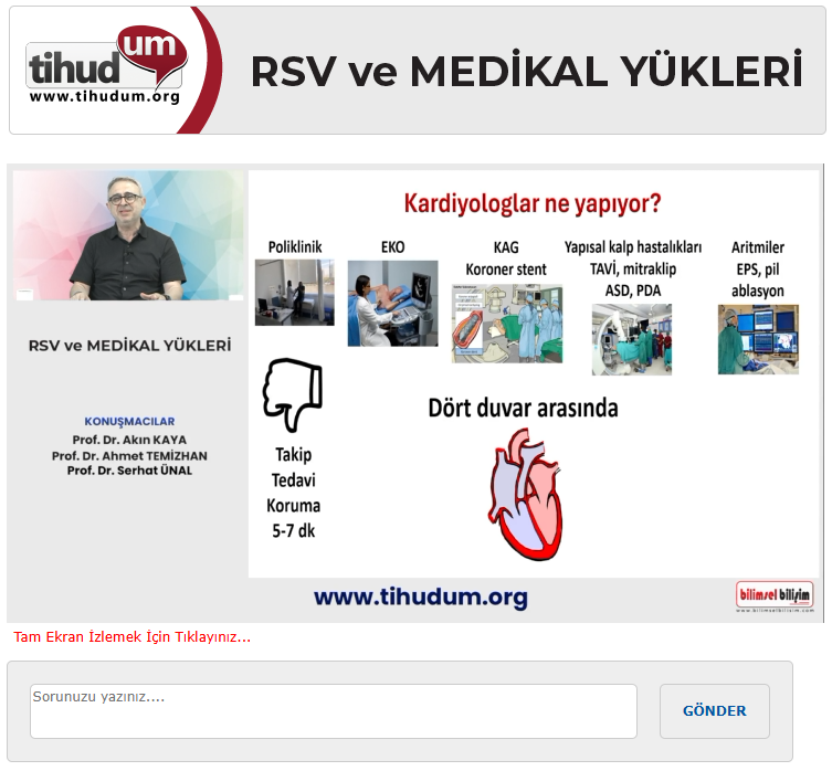 cevik_ibrahim's tweet photo. “RSV ve MEDİKAL YÜKLERİ” Canlı Konferansını Türk İç Hastalıkları Uzmanlık Derneği Bilimsel ve Sosyal Platformu olan TİHUDUM ( https://t.co/Tx6t8vGO9u )’dan gerçekleştirdik.

Konuşmacılarımız Prof. Dr. Ahmet TEMİZHAN, Prof. Dr. Akın KAYA ve Prof. Dr. Serhat ÜNAL’ın Ankara’dan Bilimsel Bilişim Stüdyoları'ndan online olarak gerçekleştirdikleri konferansımızda sunumların ardından katılımcılarımızdan gelen sorular yanıtlandı.

Bu interaktif program için Prof. Dr. Ahmet TEMİZHAN, Prof. Dr. Akın KAYA ve Prof. Dr. Serhat ÜNAL ile tüm TİHUDUM üyelerine çok teşekkür ederiz.

Bu Canlı Konferansın video kaydı-slaytları çok yakında TİHUDUM platformunun ONLINE TV-SUNU MERKEZİ bölümlerinde olacak.
https://t.co/wpxPKnhdyI