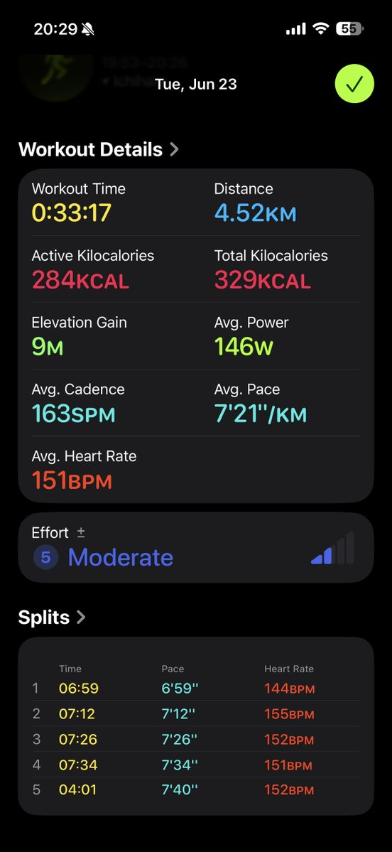 shifumin's tweet photo. - 2026-06-23
  - 4.52km
  - 0:33:17
  - 7:21/km
  - 8.15km/h
  - 163spm https://t.co/3gUuh6dJ4U