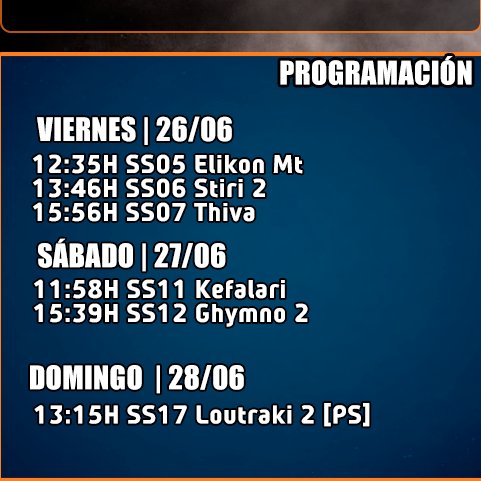 DareMagic_YT's tweet photo. Estamos en semana de #WRC y este es nuestro menú para el Rally de los Dioses #AcropolisRally 

Jueves 20:00 > Especial recordando al Sebastien Loeb Rally EVO

Y desde el Viernes.... https://t.co/evdRnx3h7C