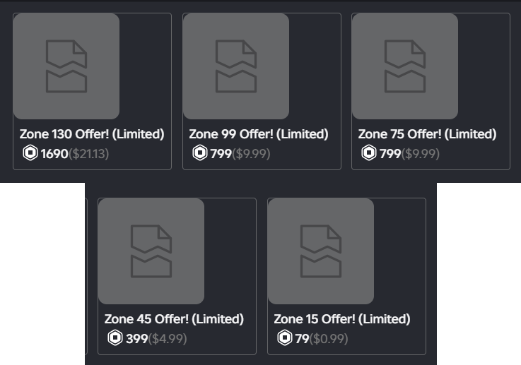 New Developer Products: Zone Offers! (Limited)
