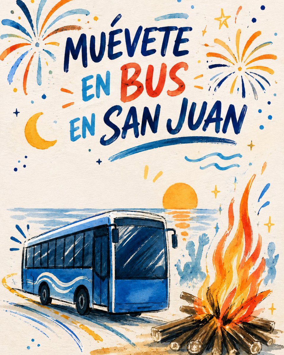 EMT_Malaga's tweet photo. ¡Desde la #EMT os deseamos una feliz #NocheDeSanJuan! 🚍💙

Para que disfrutes de esta cita tan especial, reforzamos nuestro servicio nocturno:

🚍 Líneas N1, N2 y N4: Realizarán todas sus salidas con dos autobuses. https://t.co/At3ciC7UKF