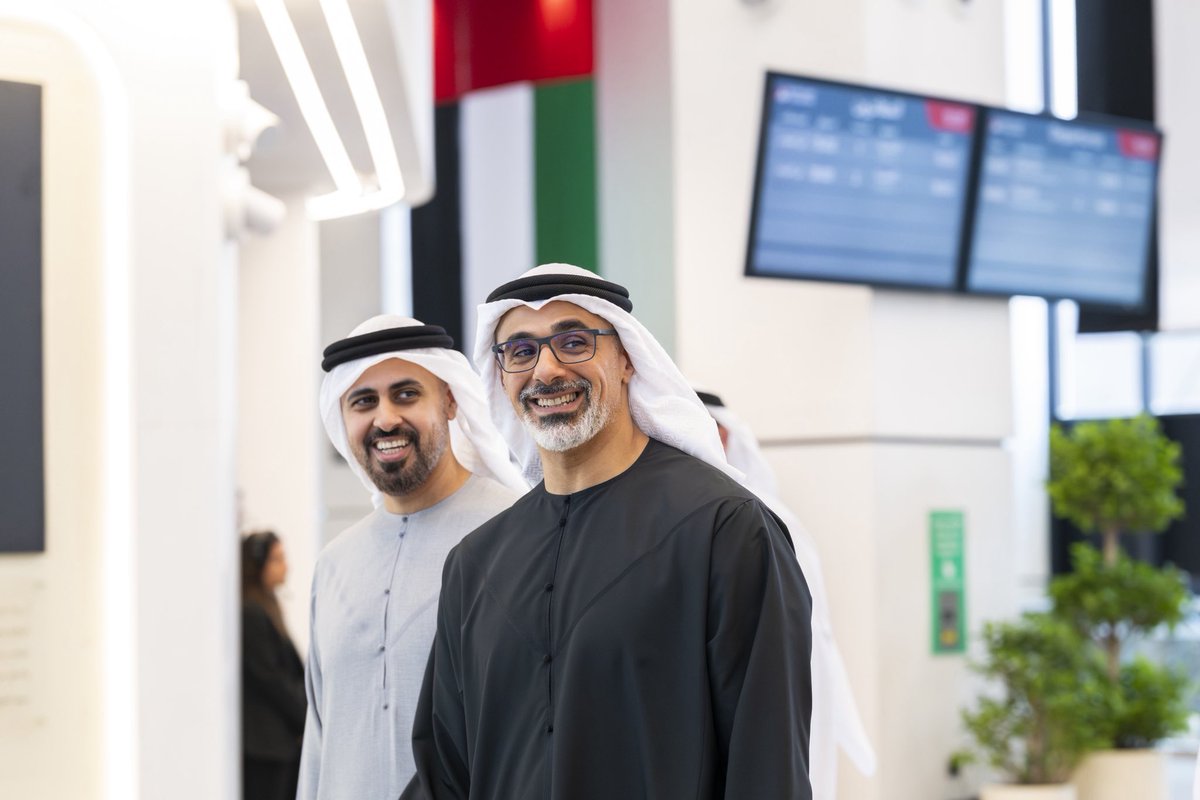 Etihad_Rail's tweet photo. سمو الشيخ خالد بن محمد بن زايد آل نهيان، ولي عهد أبوظبي رئيس المجلس التنفيذي لإمارة أبوظبي، يدشّن محطة قطار الركاب بمدينة محمد بن زايد في أبوظبي، ويشهد الإعلان عن شبكة خط السكك الحديدية لنقل الركاب، بحضور سمو الشيخ ذياب بن محمد بن زايد آل نهيان، رئيس مجلس إدارة قطارات الاتحاد، ومعالي الشيخ خليفة بن طحنون بن محمد آل نهيان، رئيس ديوان ولي عهد أبوظبي، ومعالي جاسم محمد بوعتابه الزعابي، العضو المنتدب والرئيس التنفيذي لشركة العماد القابضة.