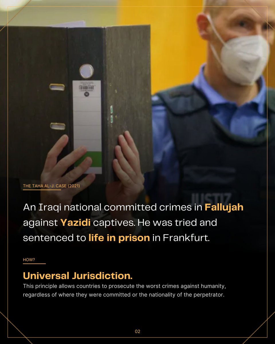 NJWGermany's tweet photo. Germany made history as the 1st country to convict an ISIS member of genocide against the Yazidis. Powered by Universal Jurisdiction and brave survivor testimony, this is the blueprint for global accountability. 

#YazidiGenocide #InternationalLaw #NorthernJusticeWatch https://t.co/yWG7YZxuEL