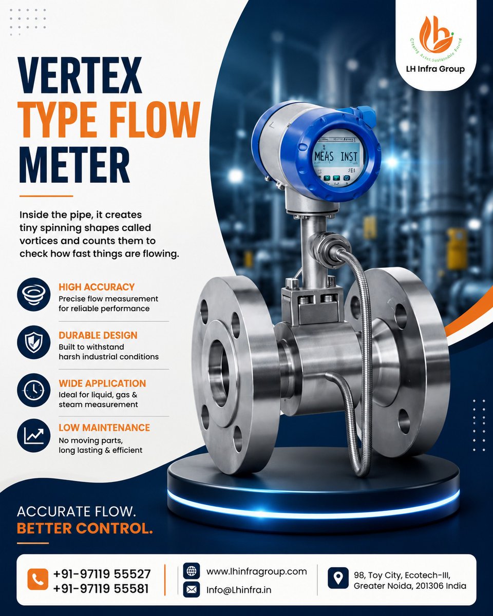 InfraconLh97602's tweet photo. Ensure precise and reliable flow measurement with our advanced Vertex Type Flow Meter.

#VertexFlowMeter #FlowMeter #IndustrialAutomation #ProcessInstrumentation #FlowMeasurement #IndustrialEquipment #SteamFlowMeter #GasFlowMeter #LiquidFlowMeter #AccurateMeasurement https://t.co/5GVJnlBVK8