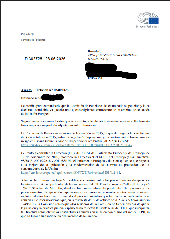 SamiMou_'s tweet photo. 🚨 Meses preparando una petición al Parlamento Europeo sobre el #IRPH.

Respuesta recibida hoy:

✅ La admiten.
❌ La archivan.
¿La solución?

👉 "Acuda a los tribunales españoles".

No es una broma.

🧵👇 https://t.co/DUyUG8GLQK