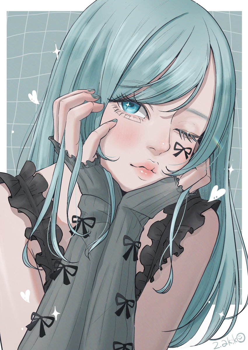 ラフ▶︎▶︎完成イラスト⊹ ࣪ ˖♡