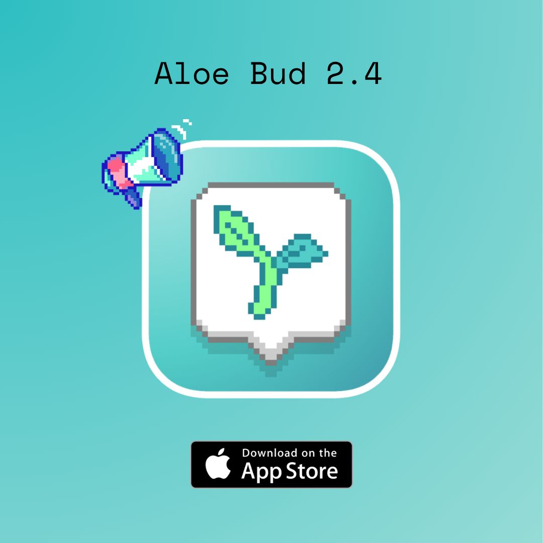 aloebud's tweet photo. Aloe Bud 2.4 for iOS is now available! 🎉 

Get it here → https://t.co/3mCj3ByKWX https://t.co/yT7aCtXYFB