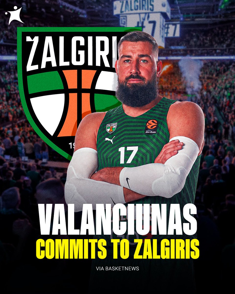 BasketNews_com's tweet photo. Jonas Valanciunas, who most recently played for the Denver Nuggets, has committed to a two-year deal with Zalgiris, via BasketNews sources 👀

On one condition: https://t.co/7HKJIk5ySS https://t.co/gCjsB8vO0l
