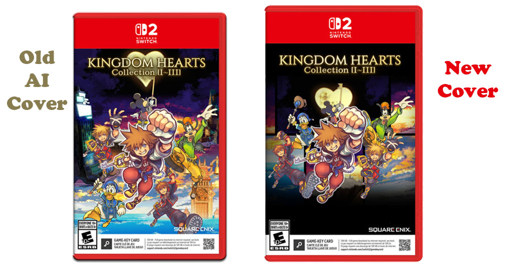gamemove's tweet photo. The creator of Kingdom hearts II-III collection has a heart ❤️and decided to remove the AI background from the game cover 😅🥰 https://t.co/GWb3QbPj8d