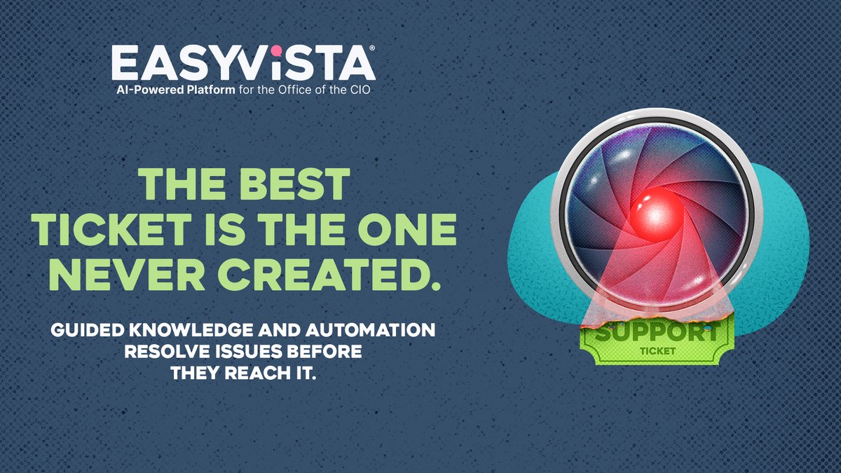 EasyVista's tweet photo. Users want answers fast. 

EasyVista turns knowledge into guided steps and automated actions that resolve common issues before they reach IT.

Learn more: https://t.co/zuf9FpvyZZ https://t.co/XfKNloajKn