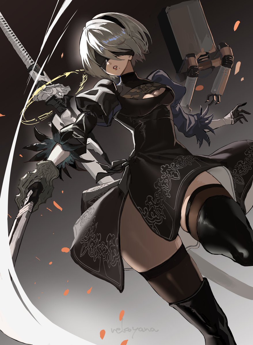 2B_pod042's tweet photo. 「すぐに終わらせる…！」 #NieRAutomata #2B https://t.co/omBMVof29x