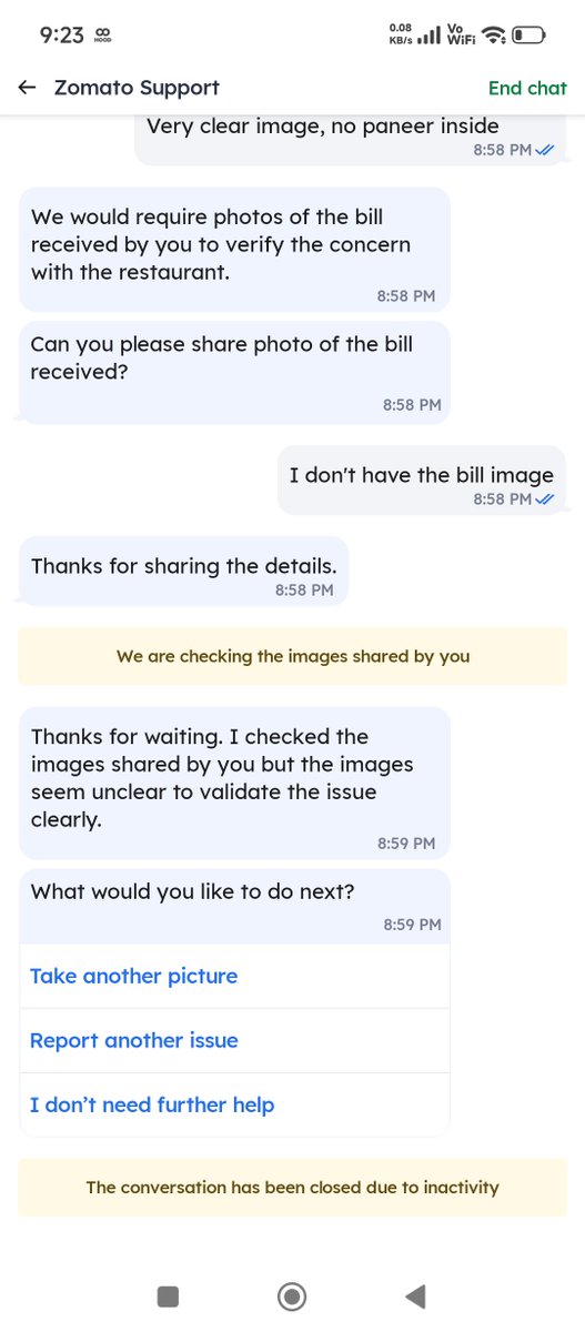 Smiling_Budhah's tweet photo. @zomato @zomatocare For order id #88272937595 @zomato  delivered plain garlic bread instead of cheese paneer garlic bread ordered, shared multiple very clear images with customer support chat but again everytime the reply is picture not clear and chat discontinued. https://t.co/t0raWRDrxZ