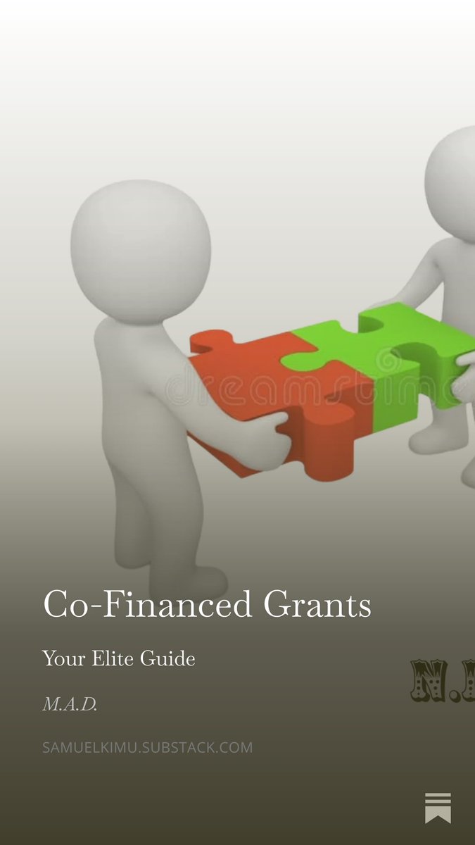 Samuel_Kimu's tweet photo. On Substack today.

Co-Financed Grant.

"...20/30/50% match" https://t.co/tGI60eI4Lv